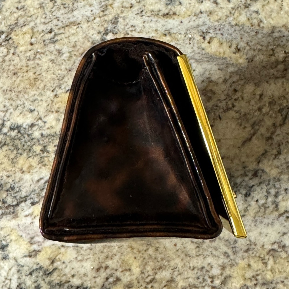 Tory Burch Leopard Print Glossy Triangular Large … - image 6